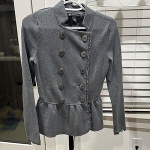 INC International Concepts Gray Double-Breasted Pea Coat